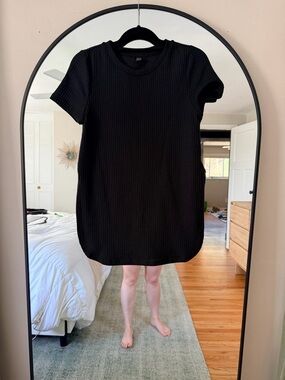 SHEIN Black Short Sleeve Waffle Knit Tee